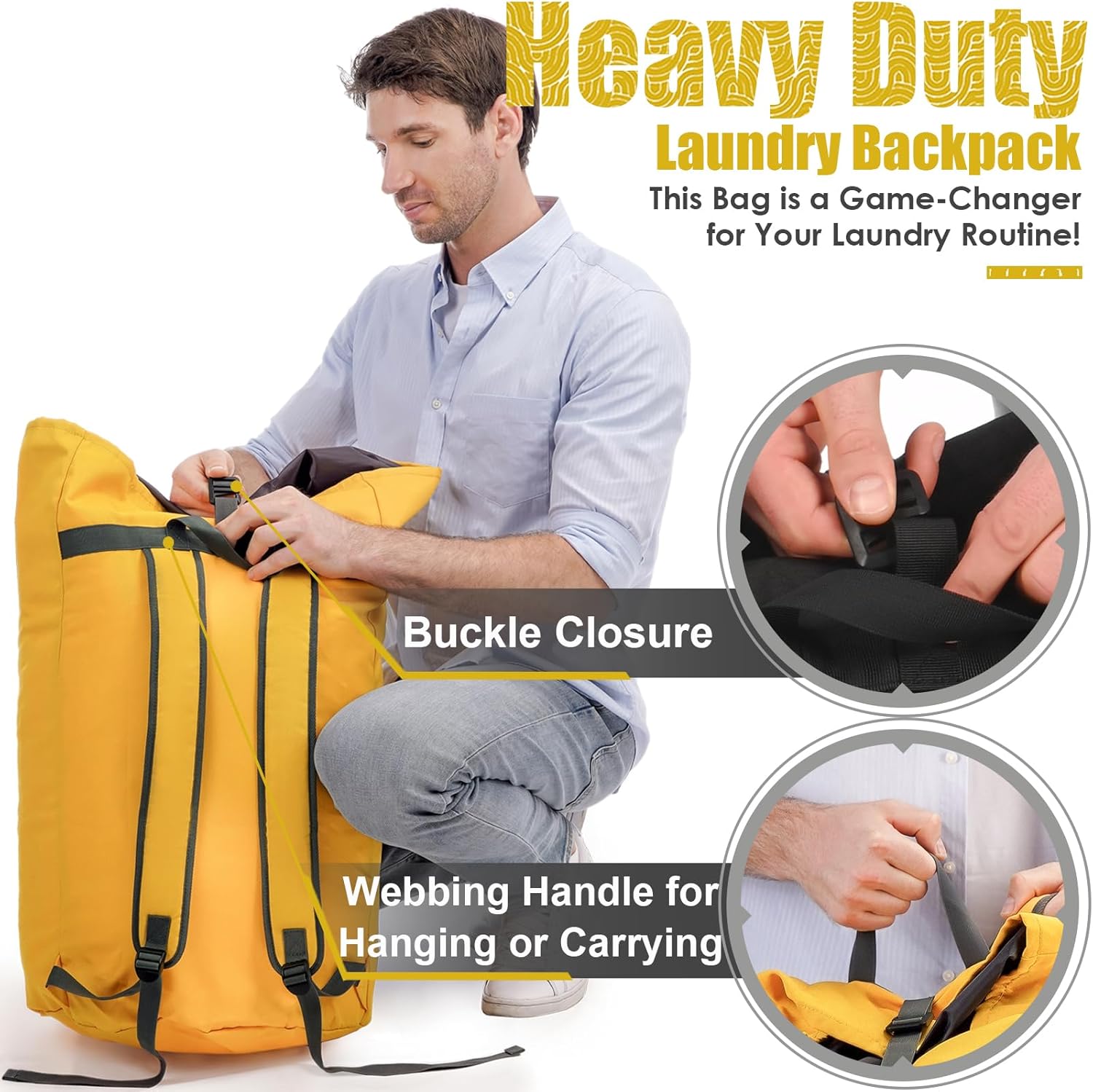 Laundry Bag, Extra Large Laundry Bags for College, Laundry Bag with Straps, Dorm Room Essentials