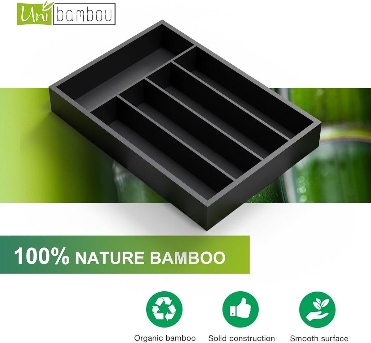 Bamboo Kitchen Drawer Organizer - silverware organizer - Cutlery Tray - Utensil Tray - drawer