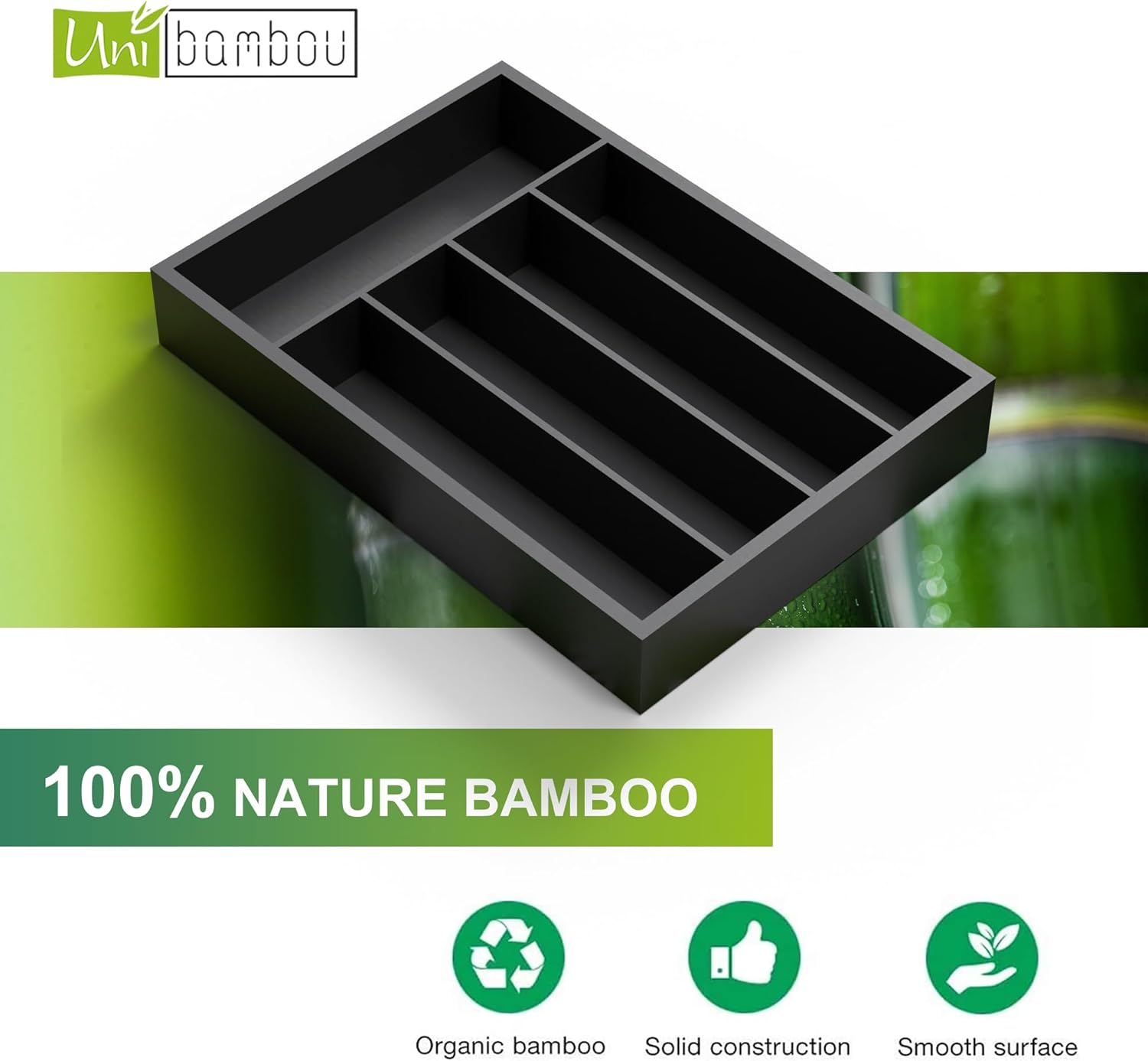 Bamboo Kitchen Drawer Organizer - silverware organizer - Cutlery Tray - Utensil Tray - drawer