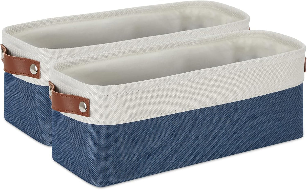 DULLEMELO Toilet Paper Baskets for Storage 15"x6"x5.5" Small Rectangular Baskets for Towels [2