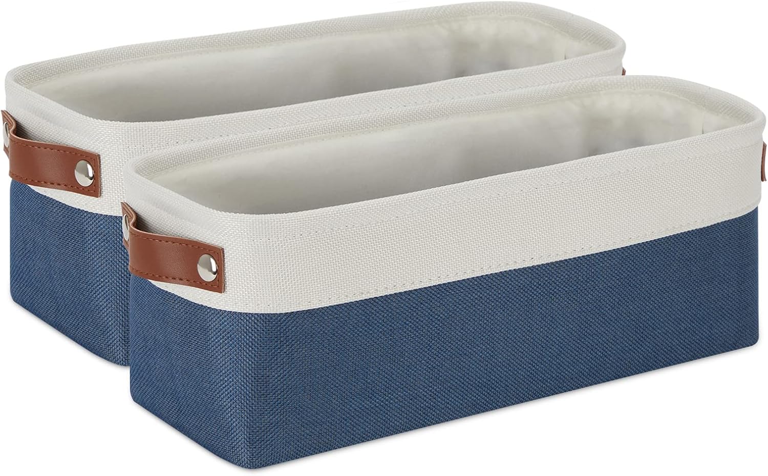 DULLEMELO Toilet Paper Baskets for Storage 15"x6"x5.5" Small Rectangular Baskets for Towels [2