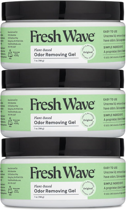 Fresh Wave Odor Removing Gel, 7 oz., Pack of 3 - Odor Absorbers for Home, Safer Odor Relief