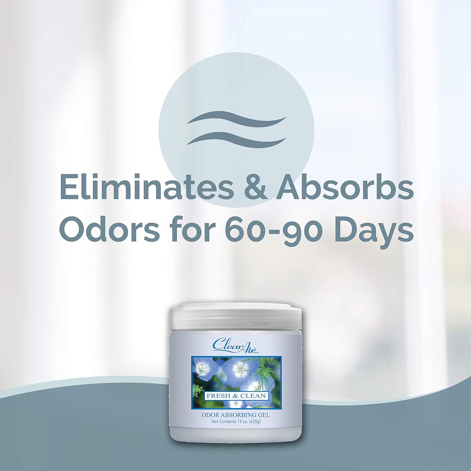 Clear Air Odor Absorber Gel - 15 oz, Pack of 2 - Air Freshener Absorbs and Eliminates Odors in
