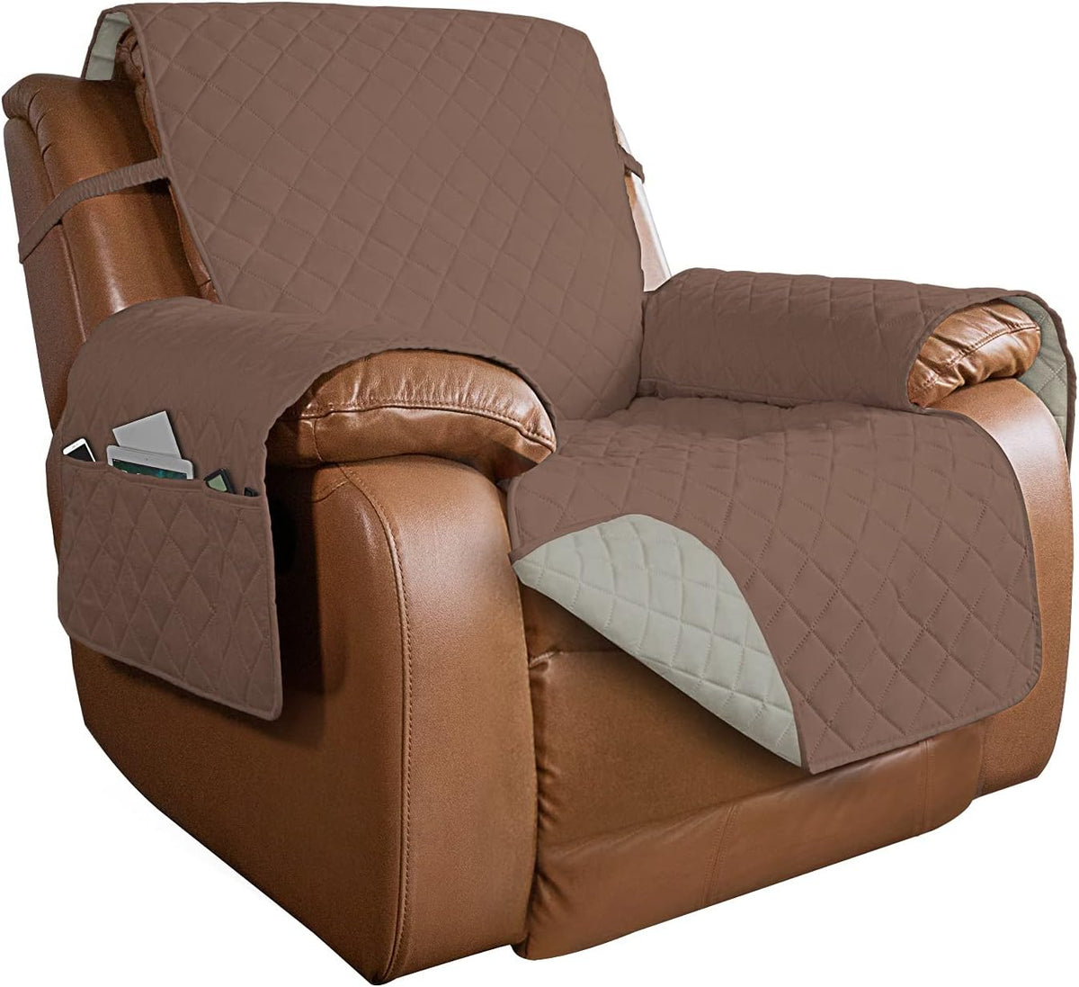 PureFit Reversible Quilted Sofa Cover, Water Resistant Slipcover Furniture Protector, Washable