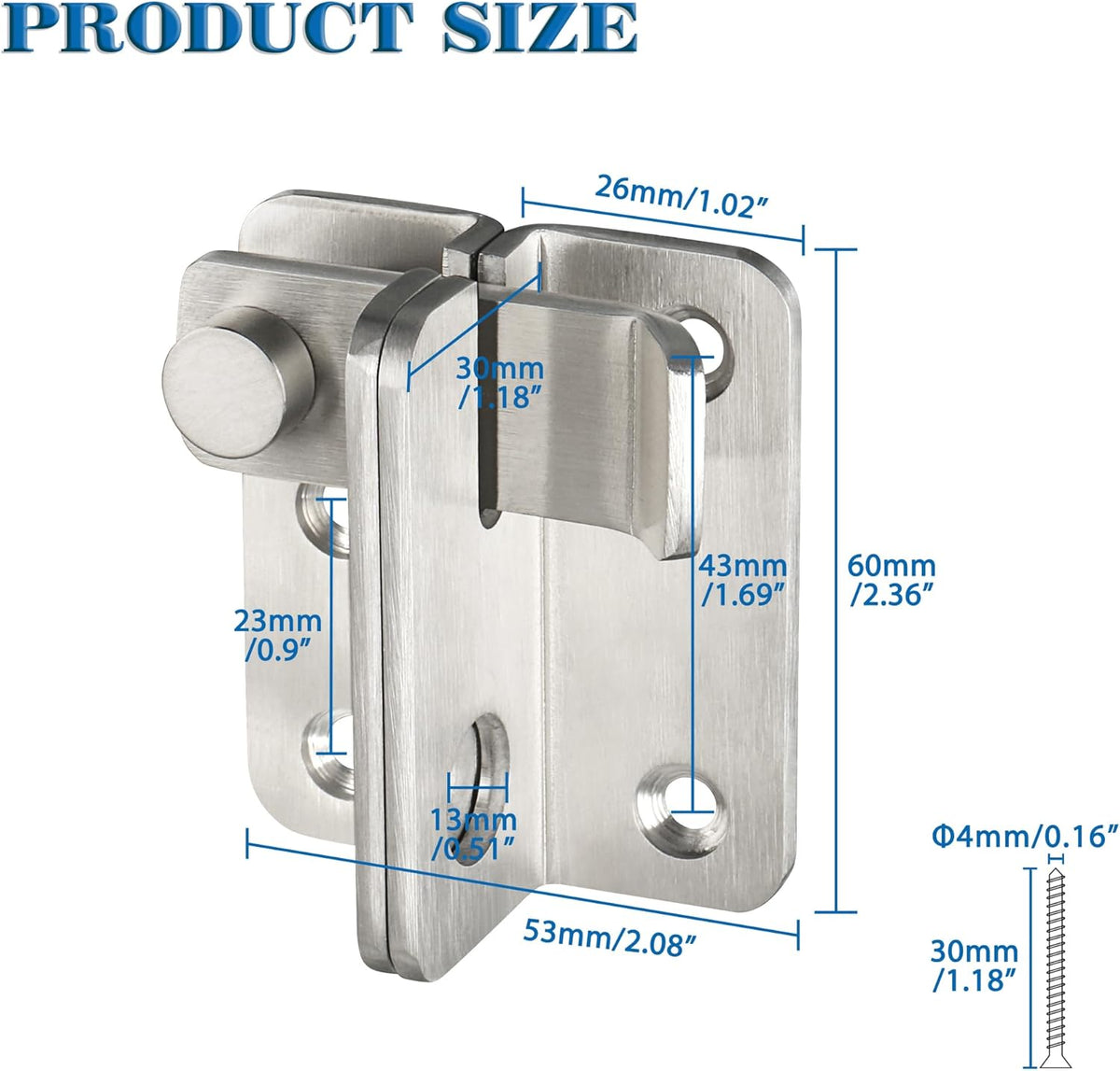 Alise Flip Latch,Gate Latches Slide Bolt Latch Safety Door Lock Catch for Barn Cabinet Pet Cage