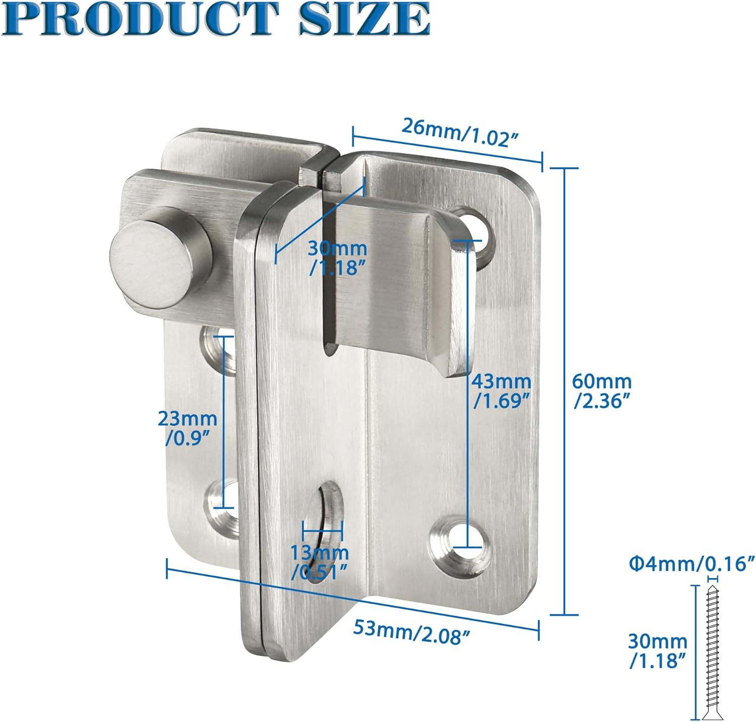Alise Flip Latch,Gate Latches Slide Bolt Latch Safety Door Lock Catch for Barn Cabinet Pet Cage