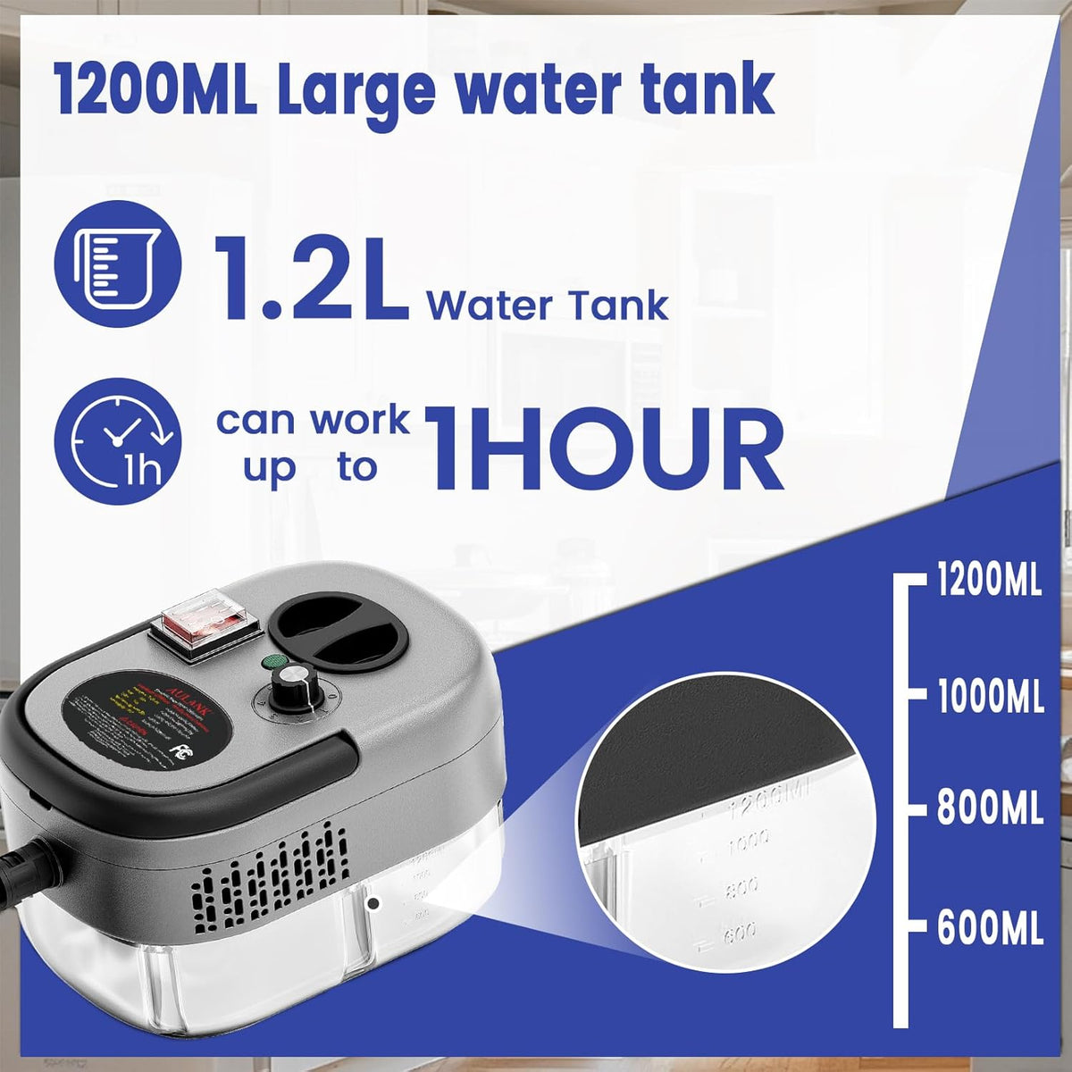 2500W Handheld Steam Cleaner,Portable Car Steamer For Auto Detailing,High-Temperature and Pressure