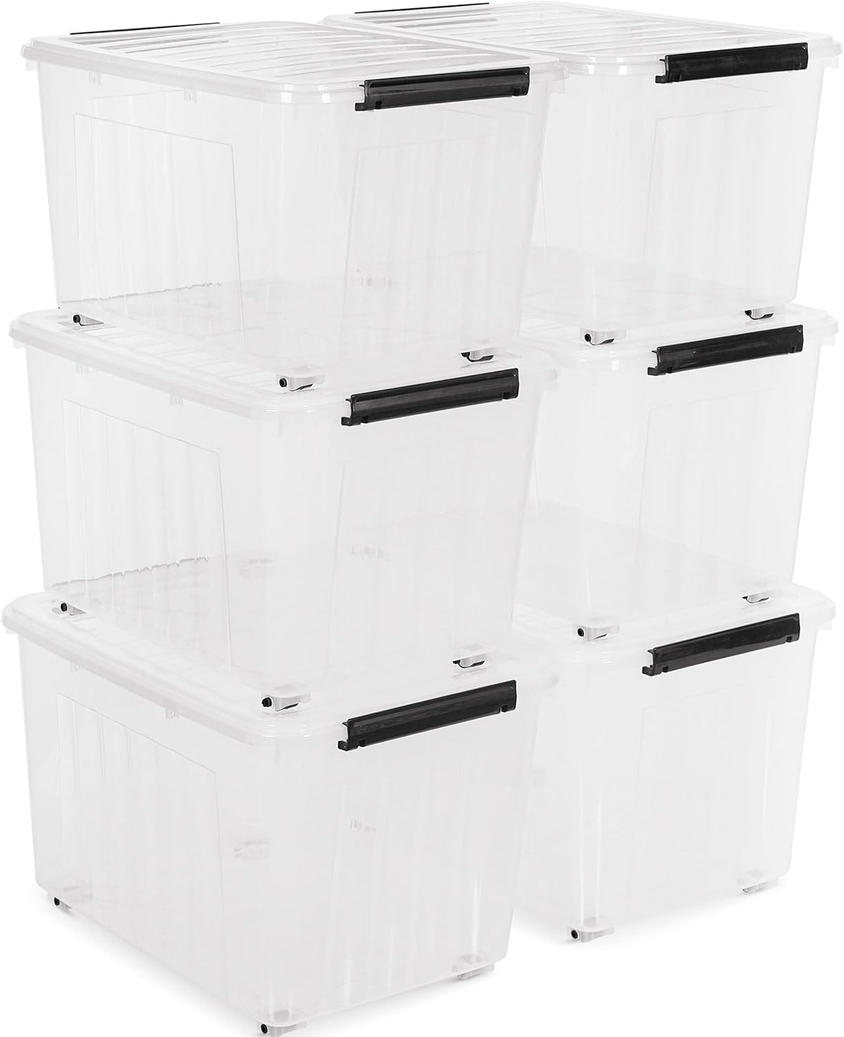 Citylife 82 QT Clear Plastic Storage Bins with Lids Stackable and Nestable Storage Boxes with Lids