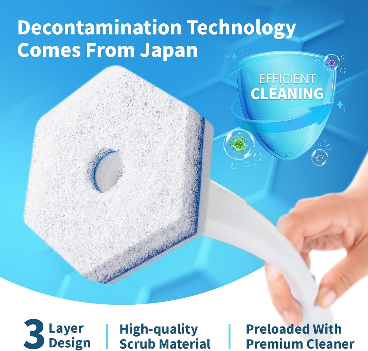 oshang Toilet Cleaner Refills, Toilet Refill Pads, Disposable Toilet Brush Heads for Toilet and