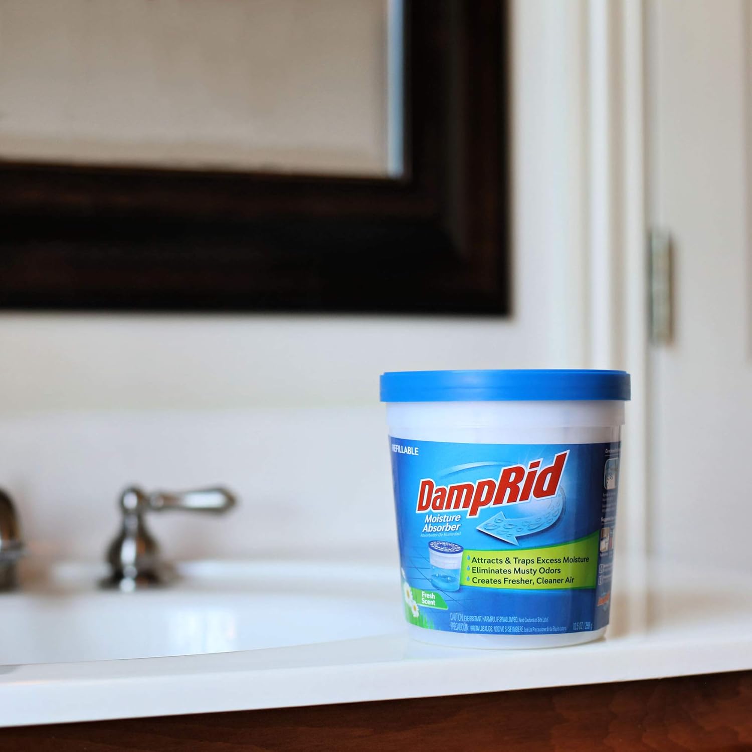 DampRid Fresh Scent Refillable Moisture Absorber - 10.5oz cup – Traps Moisture for Fresher, Cleaner