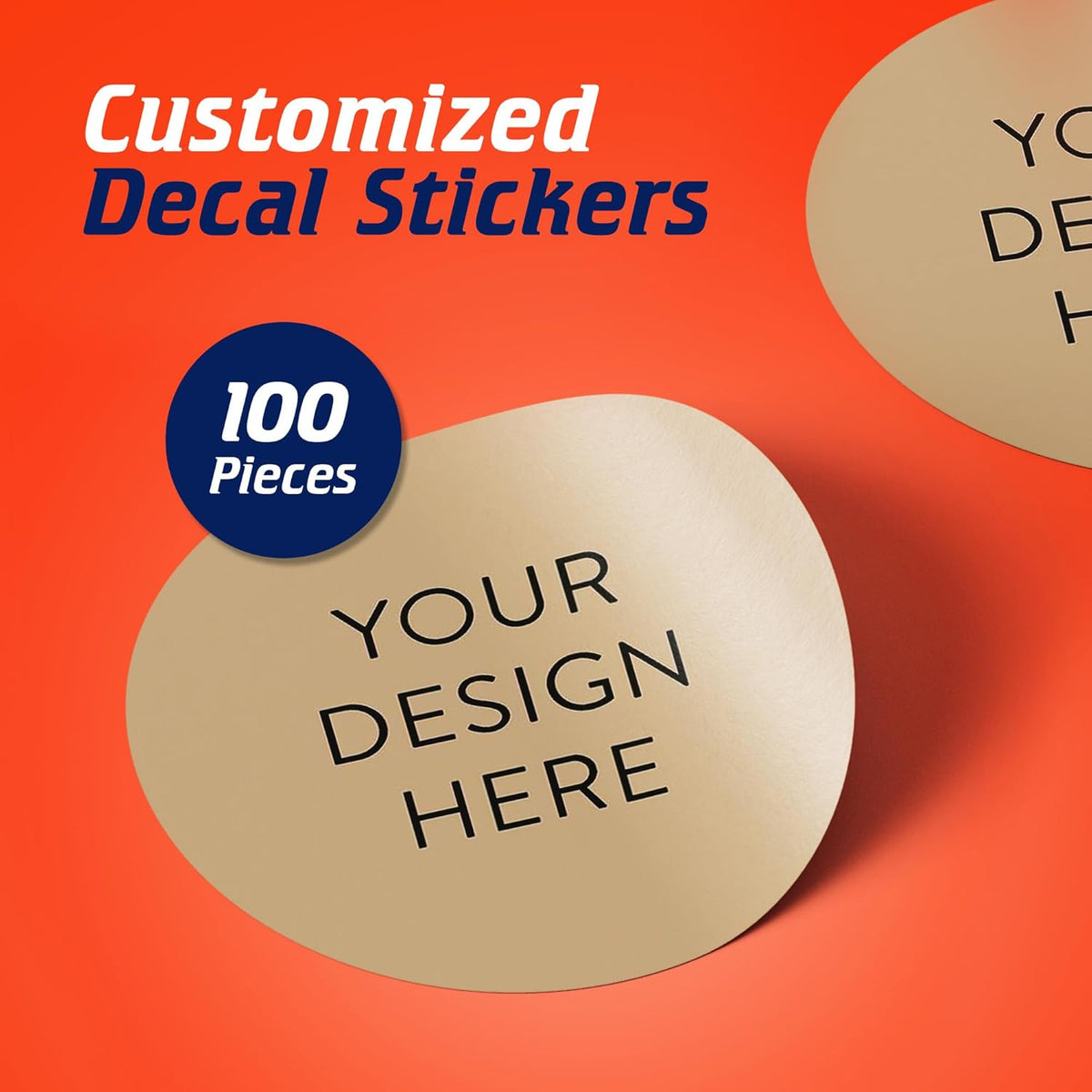 100 Custom Vinyl Stickers - Upload Your own Image, Text, Design, Logo - Personalized Logo Labels