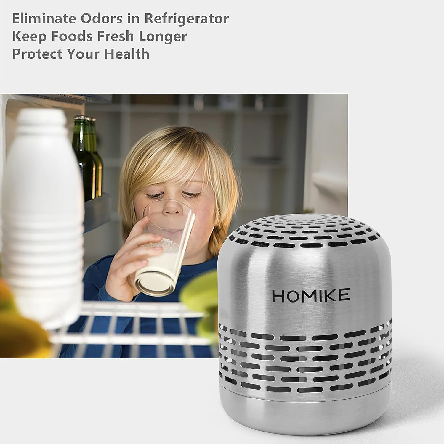 HOMIKE Refrigerator Deodorizer, Odor Eliminator,Last up to 10 Years for Car,Closet,Shoes