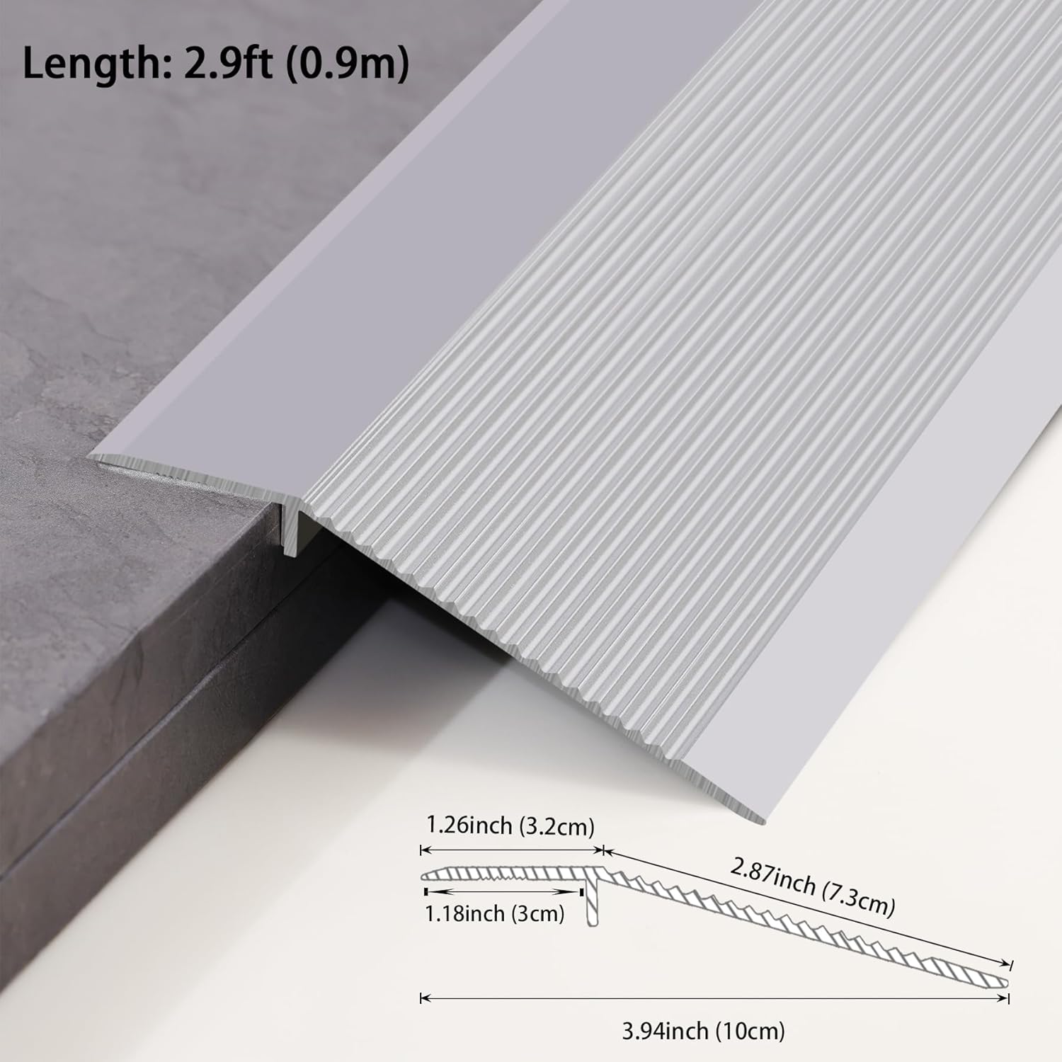 Gaahing Aluminum Floor Transition Threshold Strip, Bridge The Height Gap Between 0.3 to 1.6 inches