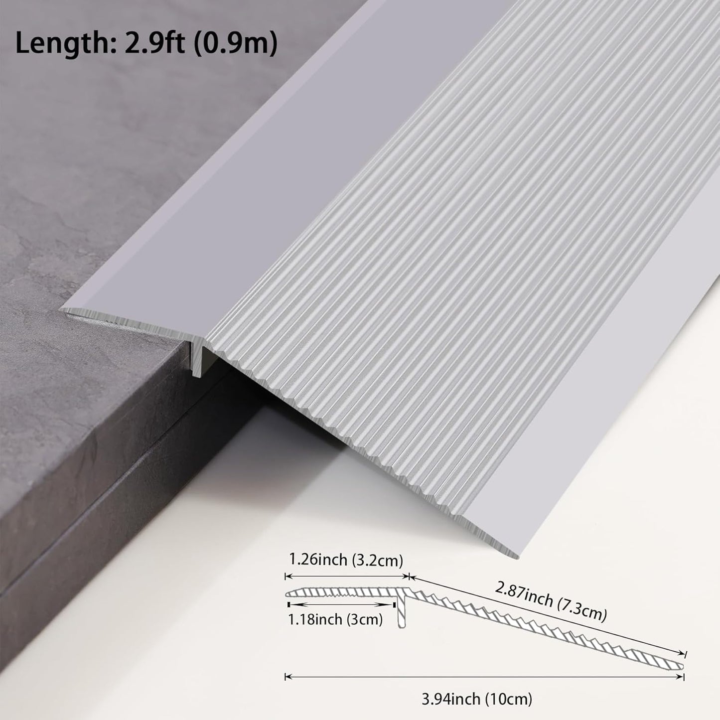 Gaahing Aluminum Floor Transition Threshold Strip, Bridge The Height Gap Between 0.3 to 1.6 inches