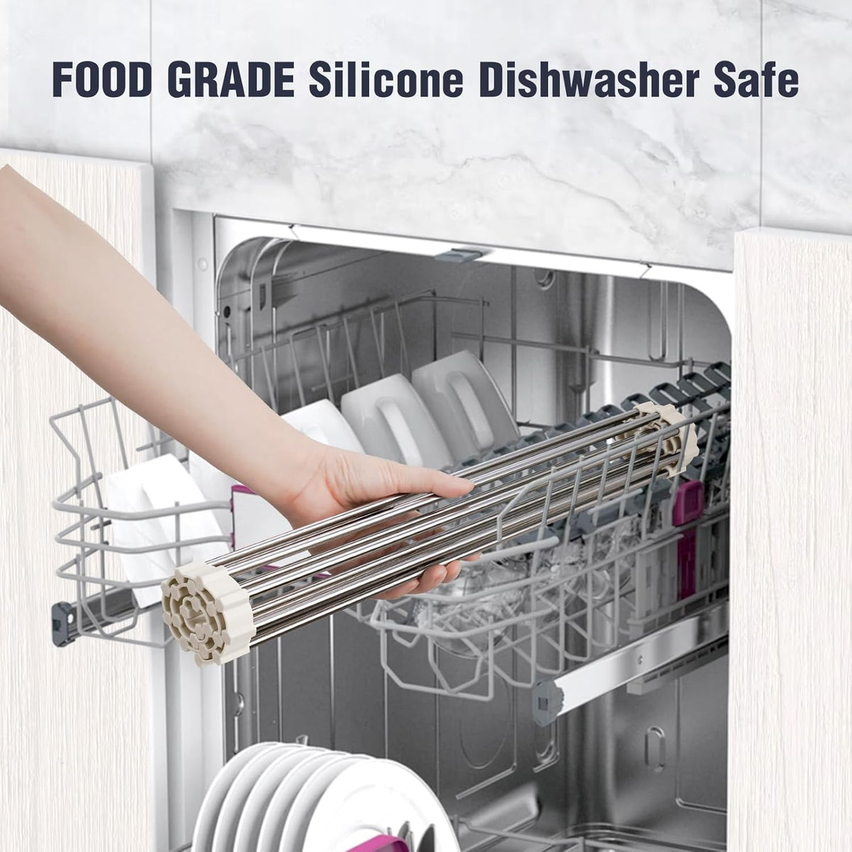 Tomorotec 17.7" x 12.5" Roll Up Dish Drying Rack Over Sink Drying Rack Sink Cover Kitchen Sink