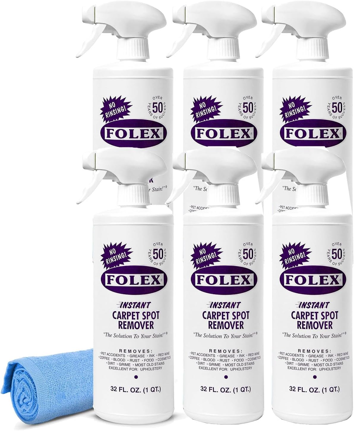 FOLEX 32 oz Instant Carpet Spot Remover Carpet Cleaner with Reusable Cleaning Cloth - Removes Pet