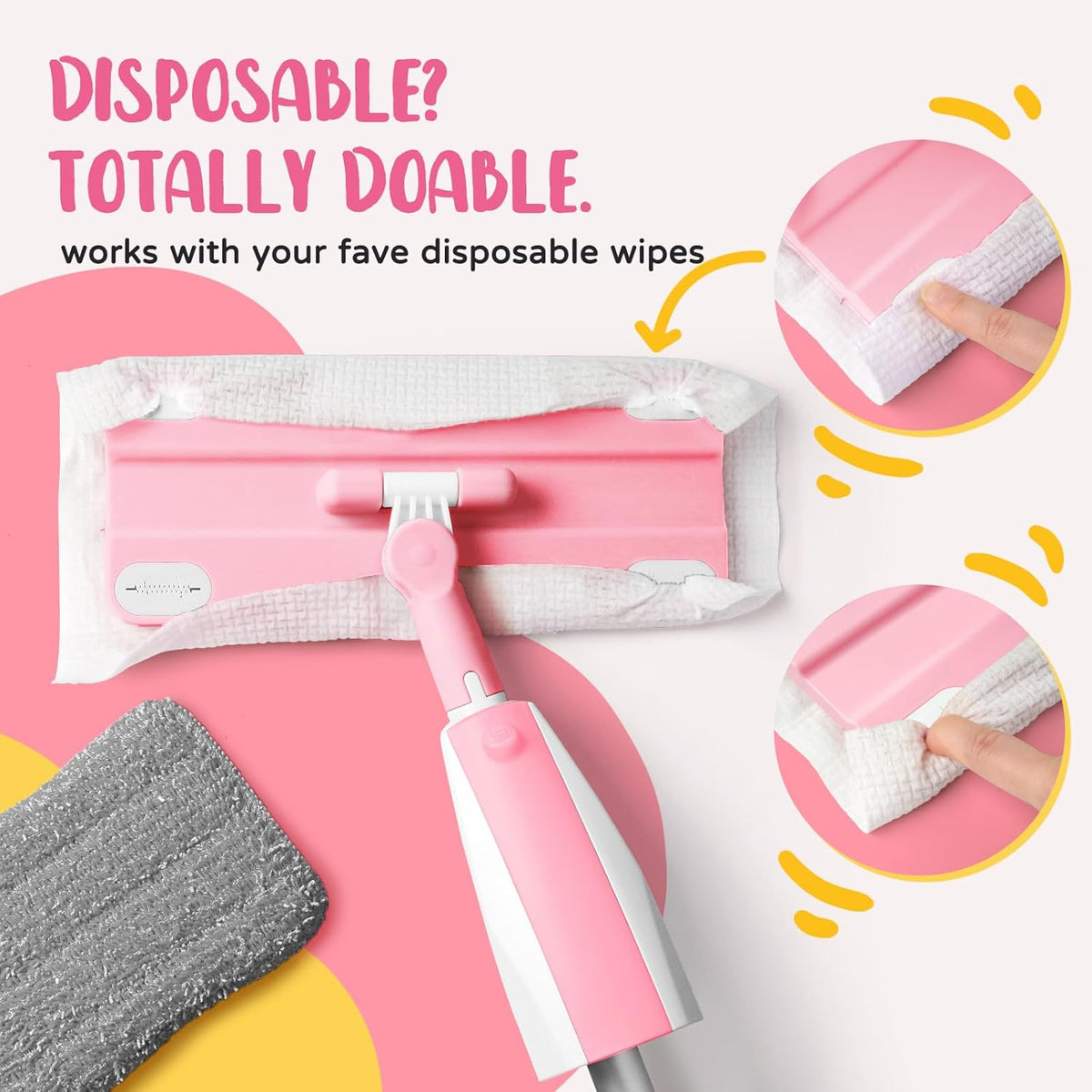 Pink Mini Spray Mop for Toddler-Girls Montessori Cleaning Toy That Real Spray Water,Pretend