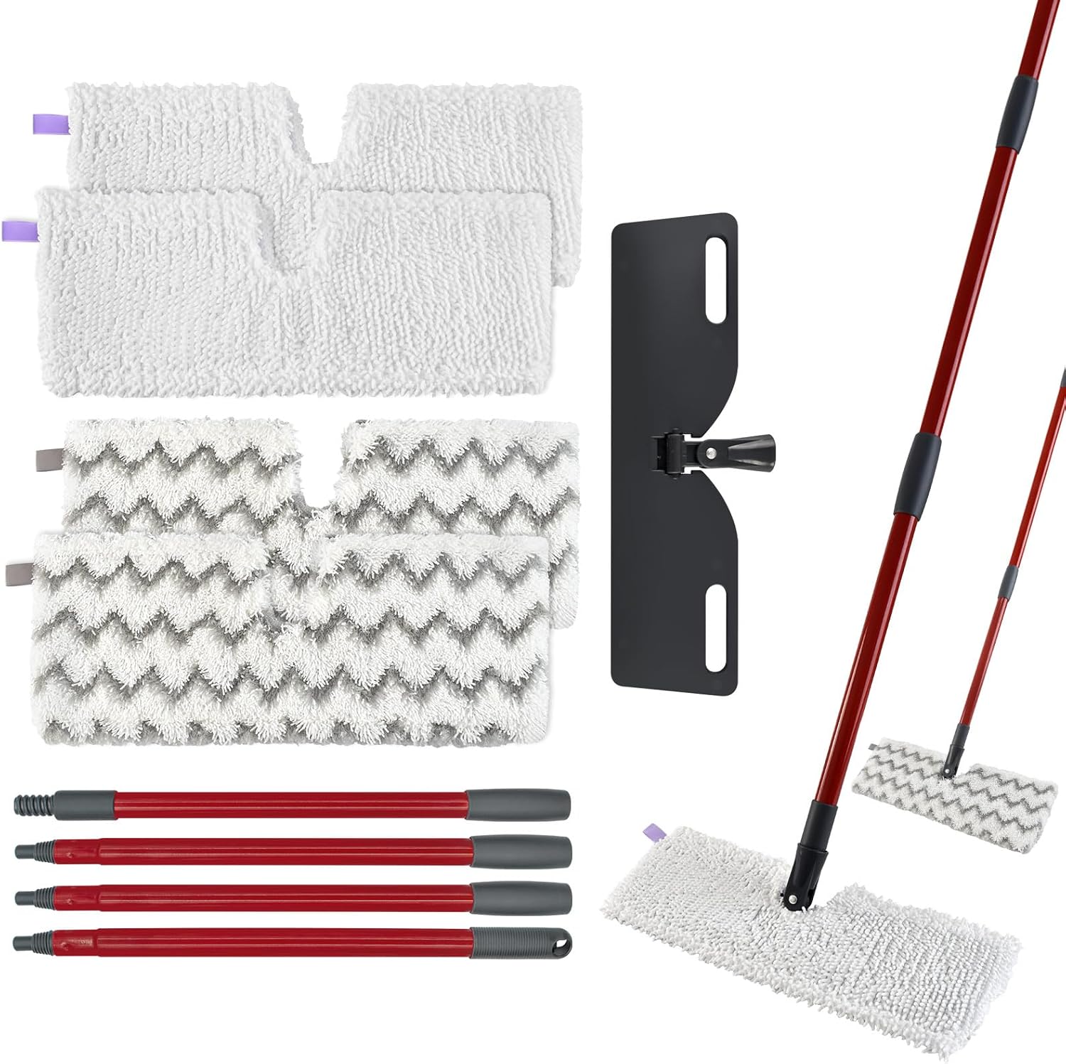 Microfiber Mops for Floor Cleaning, Dust Mop for Hardwood Floors with 2 Heavy Scrub Mop Pads, 2