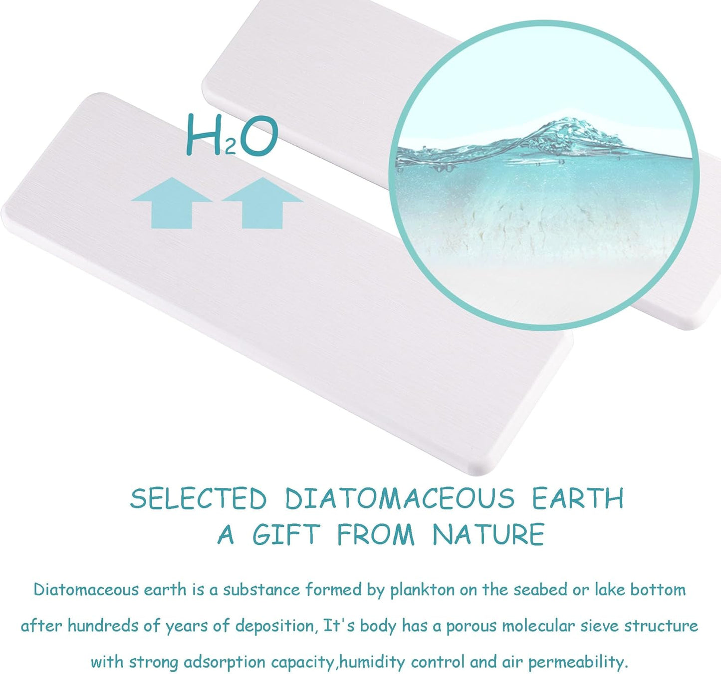 2 Pcs Water Absorbing Stone Trays, Kitchen/Bathroom Sink Soap Dish, Diatomite Tray Used for Hand