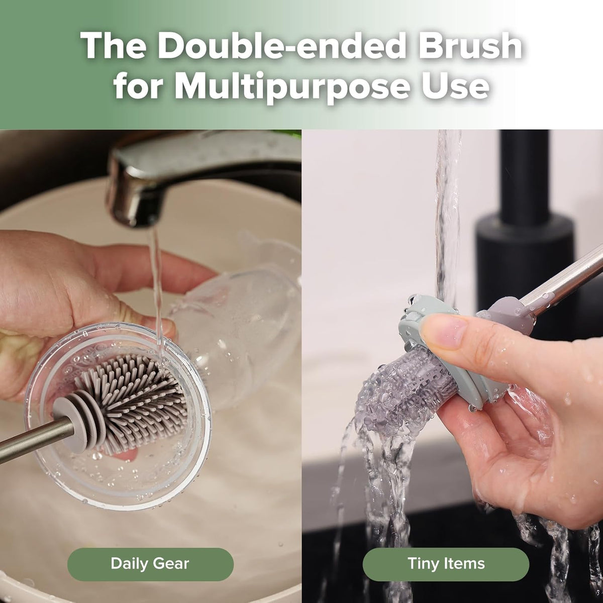 Haakaa Silicone Cleaning Brush - Baby Bottle Brush Cleaner for Breast Pump,Nipple,Breast Milk