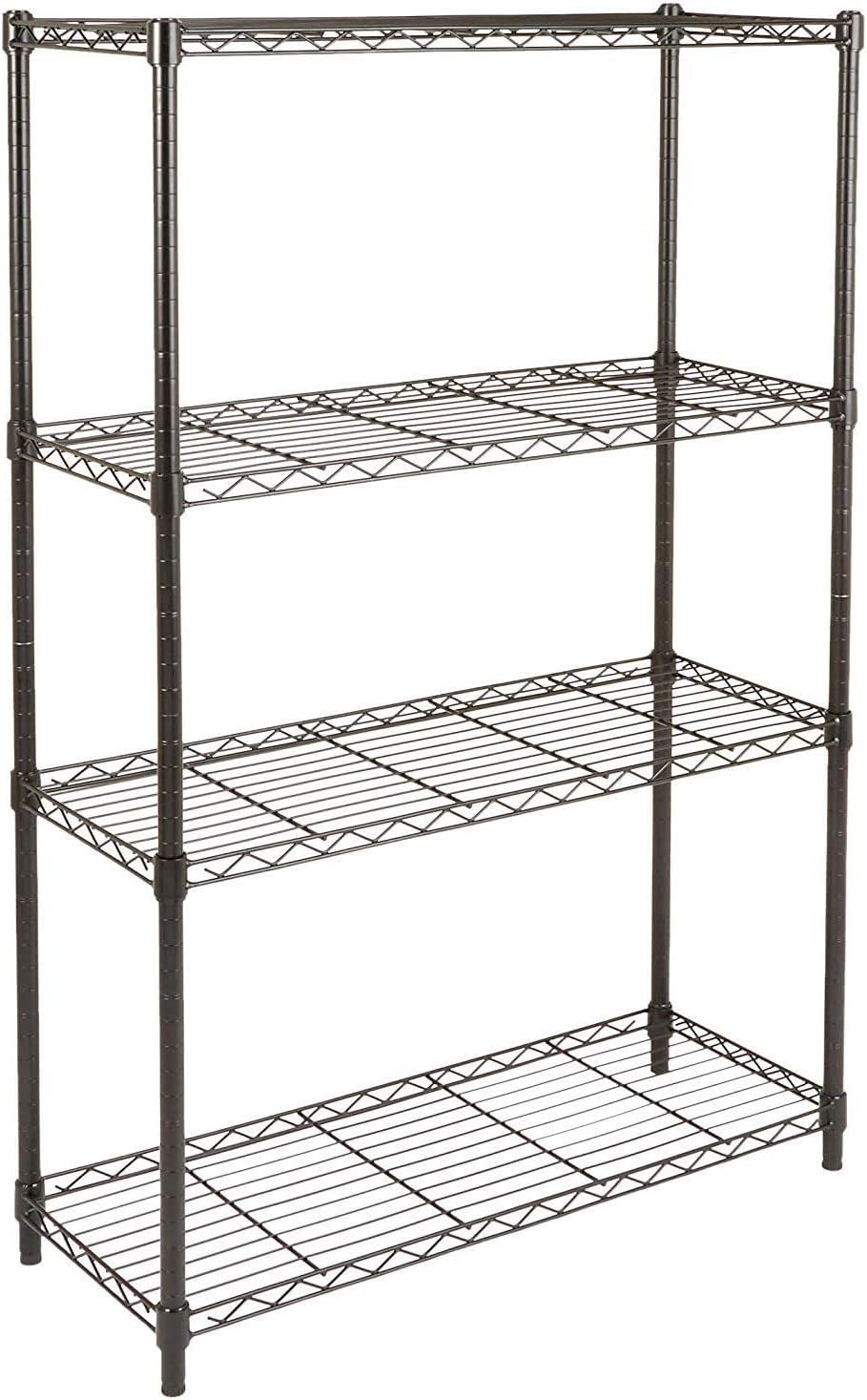 Amazon Basics 4-Shelf Adjustable Heavy Duty Steel Wire Rack Storage Shelving Organizer for Kitchen