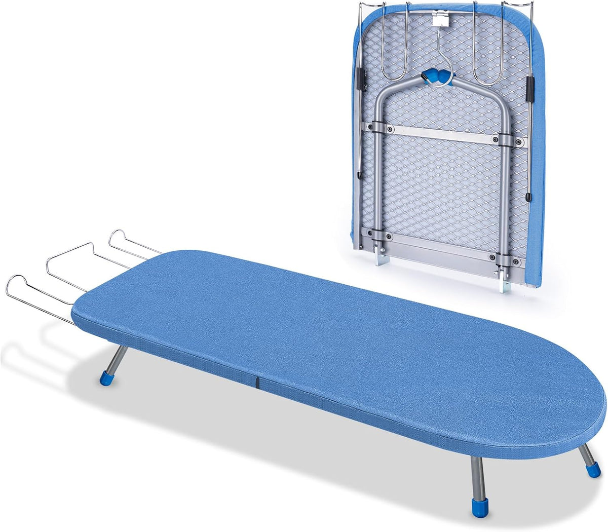 Tabletop Ironing Board with Iron Rest, 32" x12'' Metal Mesh Panel Mini Ironing Board with Heat