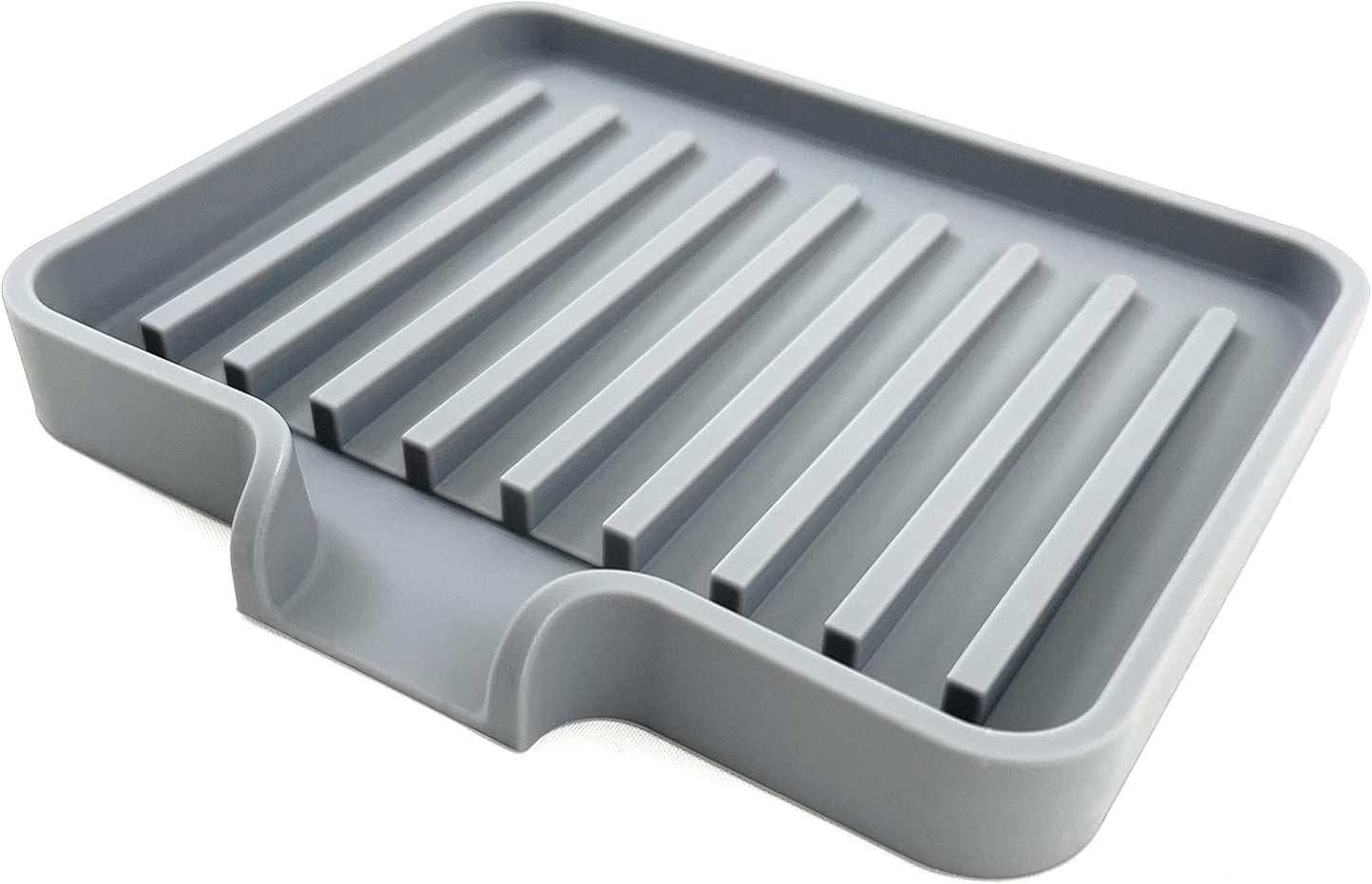 Happitasa Silicone Soap Dish Tray and Sponge Holder with Drain Chute, Pack of 2 | Bathroom and