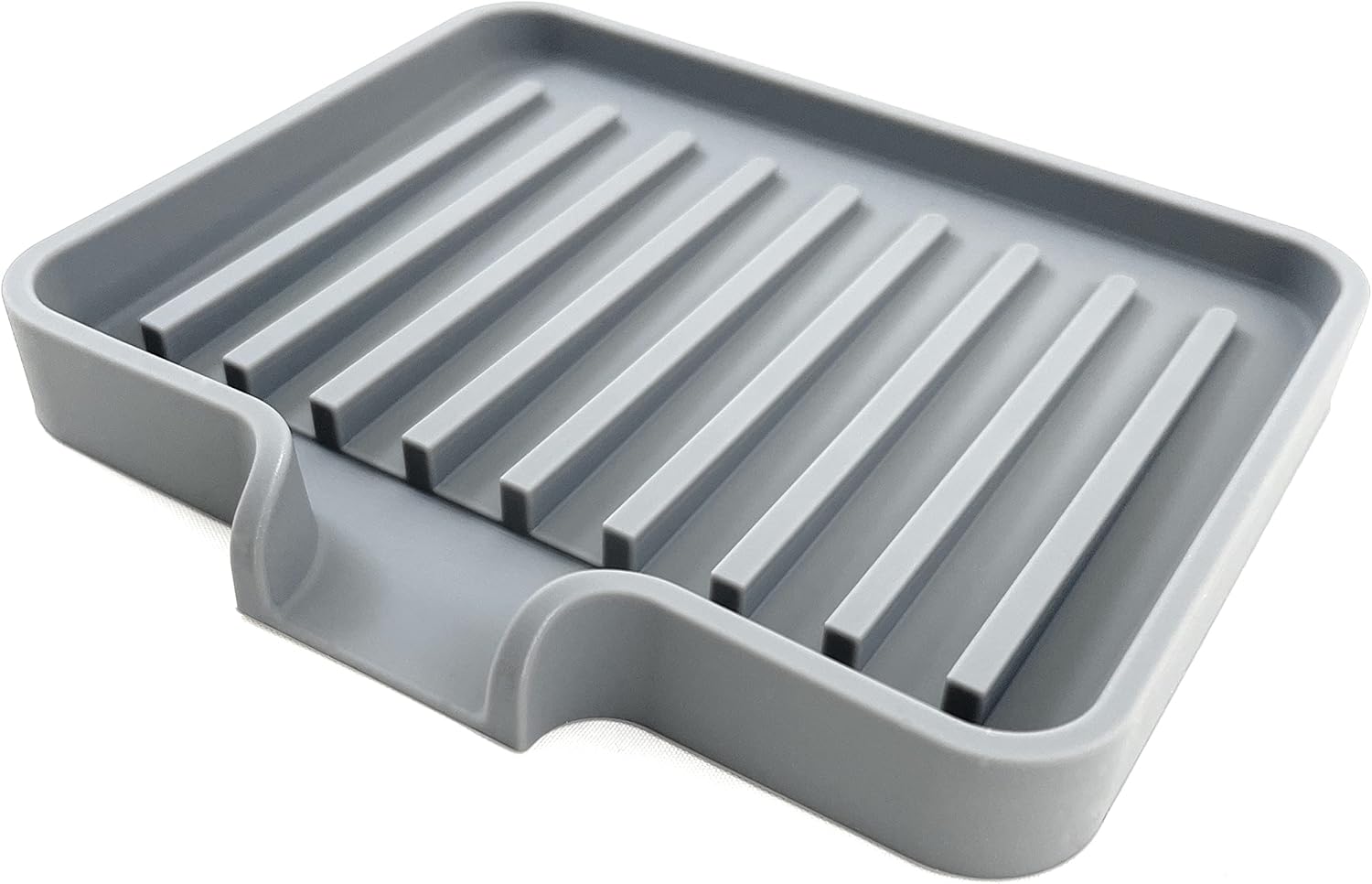 Happitasa Silicone Soap Dish Tray and Sponge Holder with Drain Chute, Pack of 2 | Bathroom and