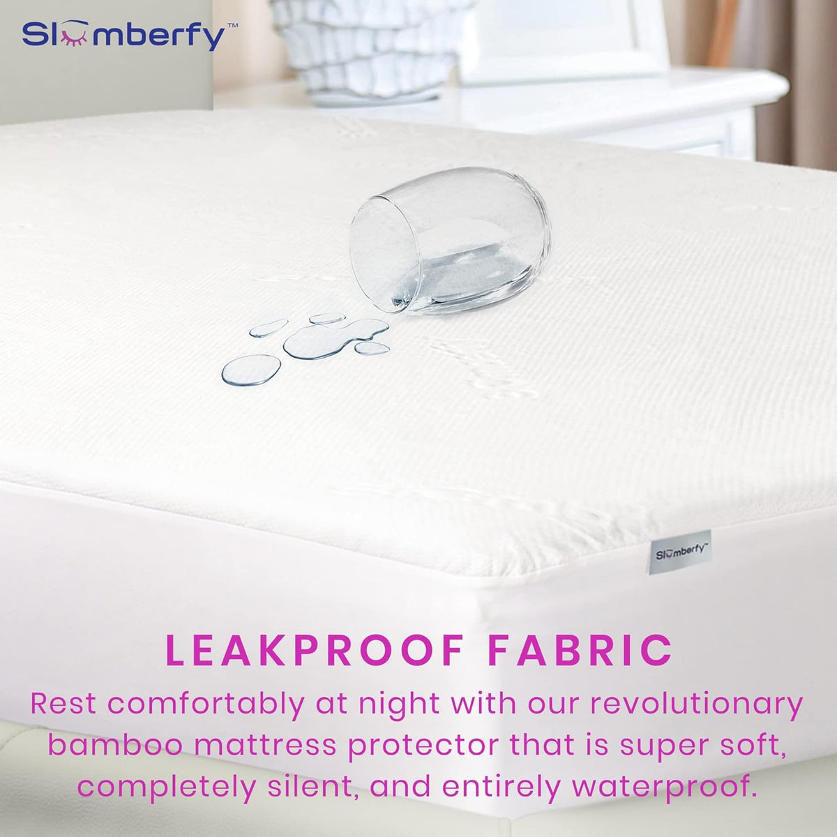 Waterproof Mattress Protector by Slumberfy | Hypoallergenic Viscose Made from Bamboo Mattress