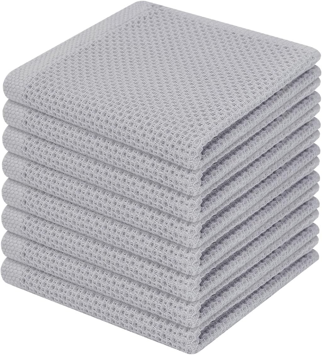 Homaxy 100% Cotton Waffle Weave Kitchen Dish Cloths, Ultra Soft Absorbent Quick Drying Dish Towels