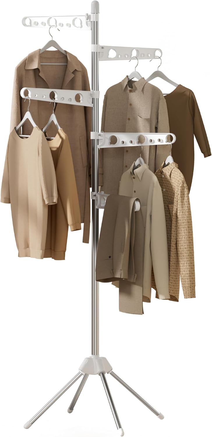Clothes Drying Rack Foldable, 70.9 inch Tripod Drying Rack for 35 Pieces of Clothes, with