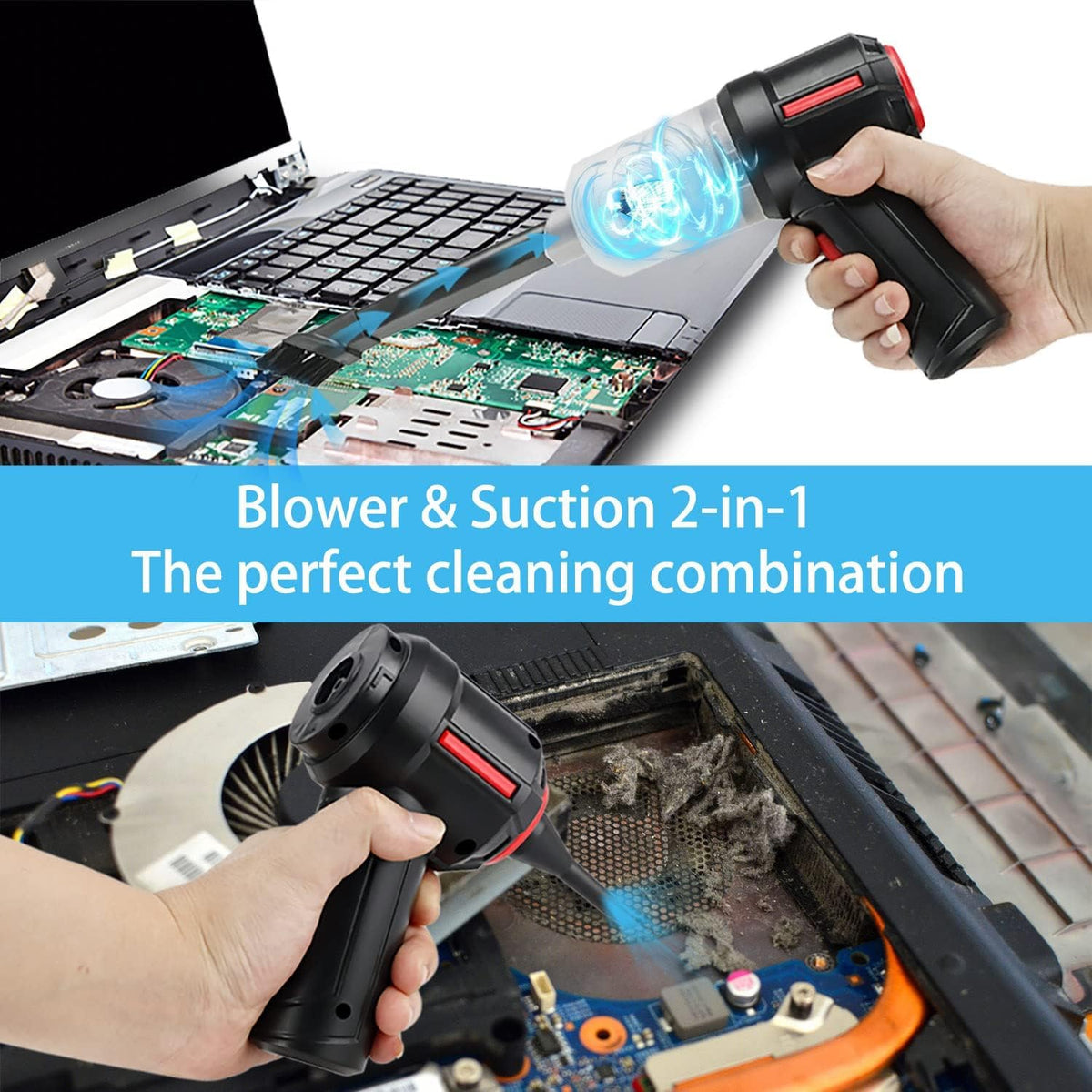 Air Duster - Computer Vacuum Cleaner - for Keyboard Cleaning- Cordless Canned Air- Powerful