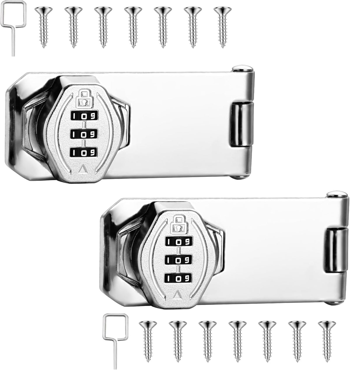 Cozy Tower 4 inch 180 Degrees Hasp Combination Lock for Cabinet, Combo Latch Lock for Cupboard