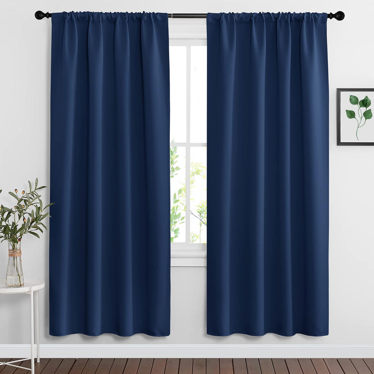RYB HOME Curtains for Bedroom 72 inches Long, Blackout Thermal Insulating Window Treatment Drapes