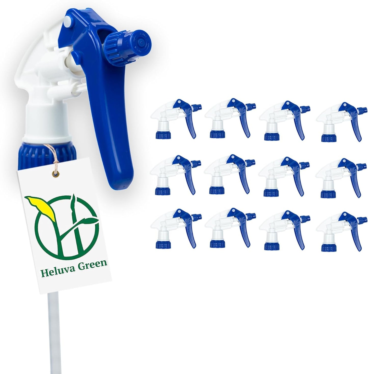 Heluva Green Spray Bottle Nozzle Replacement, Bottle Tops Only - Sprayer Nozzle Triggers for Heavy