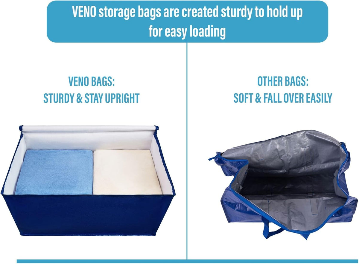 VENO 8 Pack Moving and Storage Bags, Heavy Duty, Alternative to Moving Boxes, Large Packing Totes