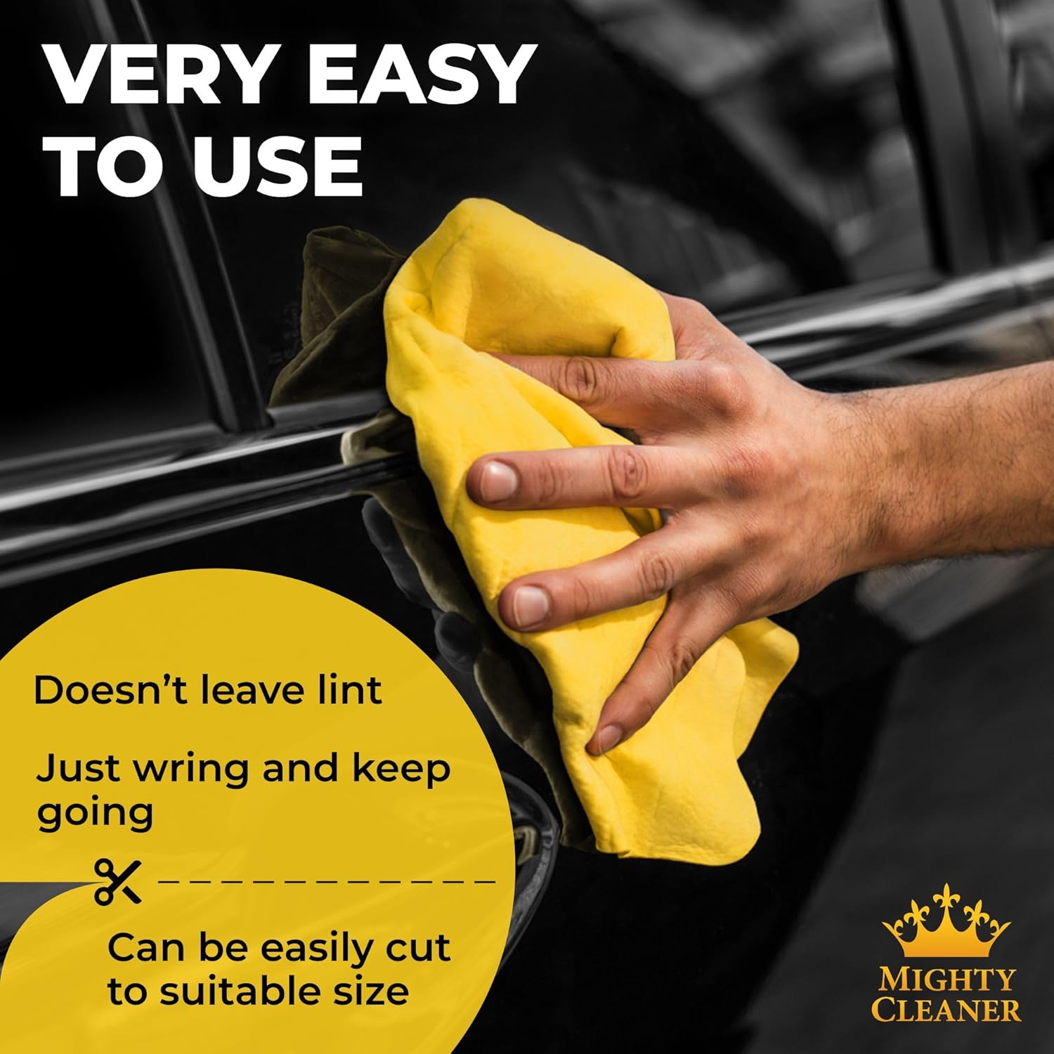 Premium XL Shammy Towel for Car - 2pk (34”x25”) - Super Absorbent Chamois Cloth - Spots &