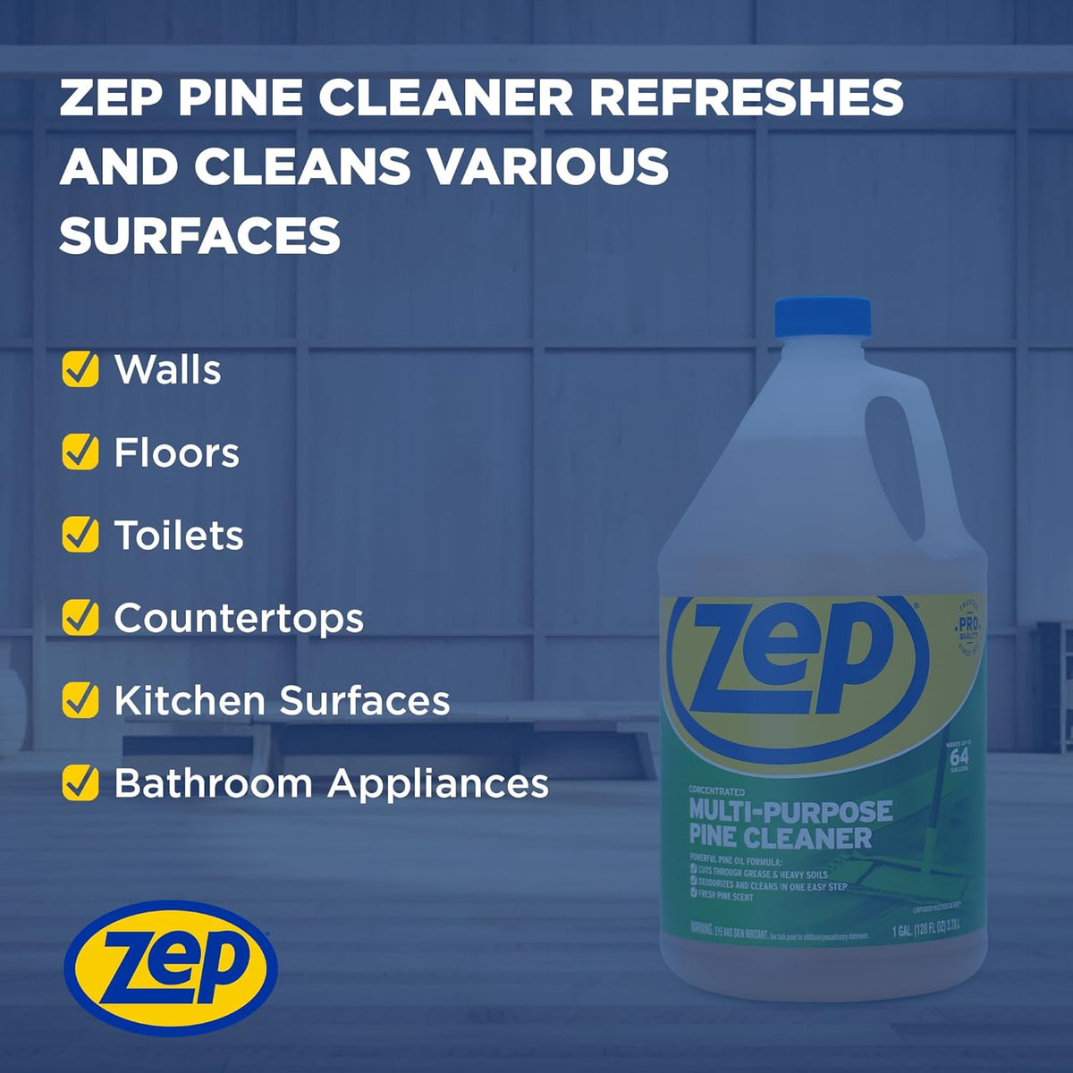 Zep Concentrated Multi-Purpose Pine Cleaner - 128 oz (Pack of 2) ZUMPP128 - Multi-Purpose Cleaner