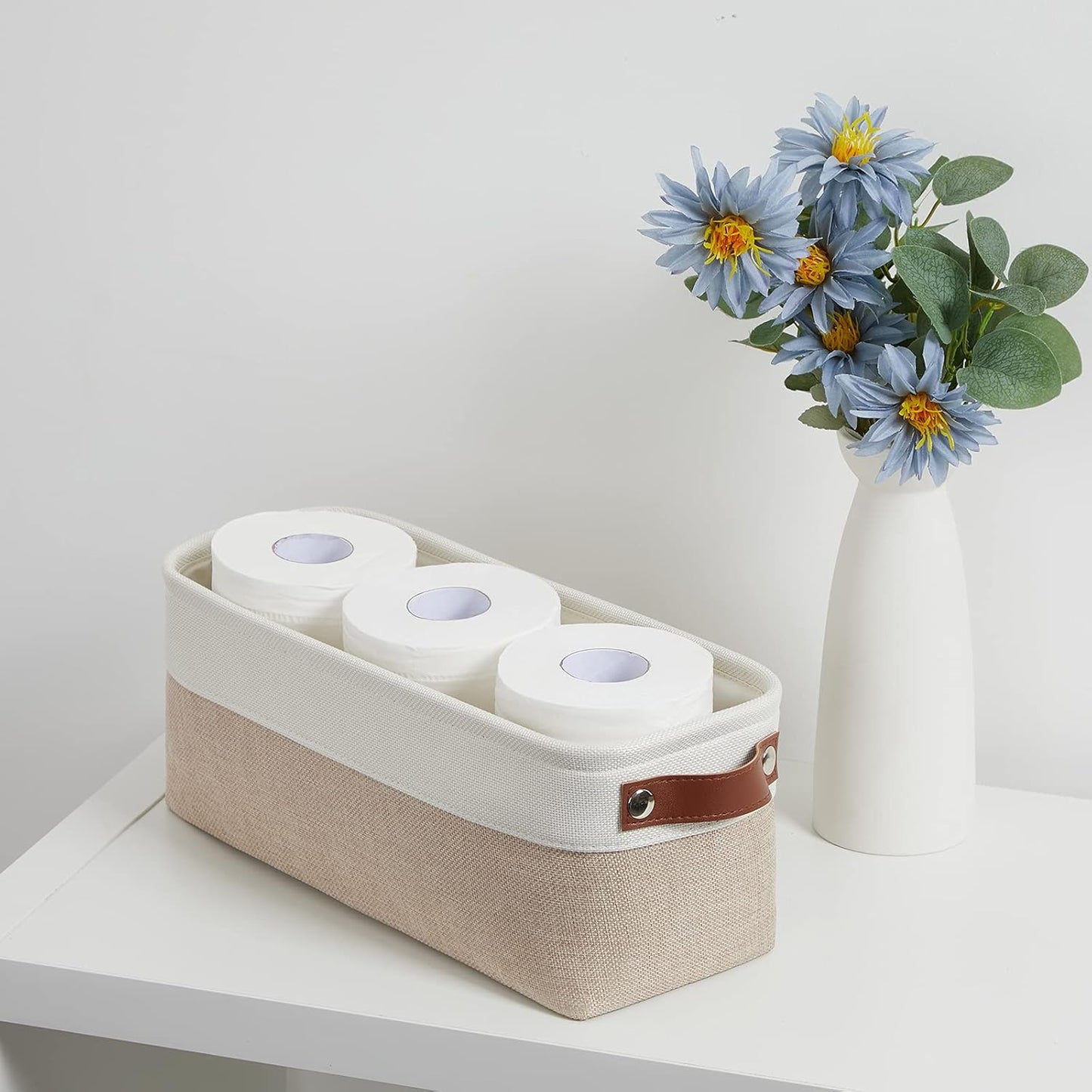 DULLEMELO 2-Pack Bathroom Baskets for Toilet, Small Storage Bins for Organizing Closets, Cabinets