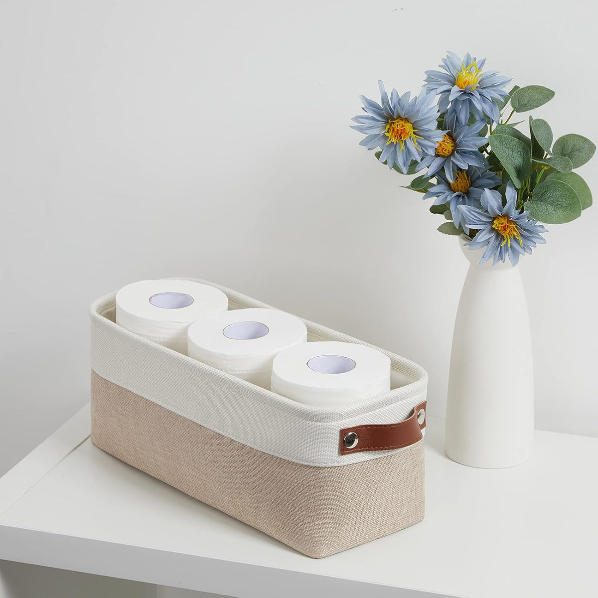 DULLEMELO 2-Pack Bathroom Baskets for Toilet, Small Storage Bins for Organizing Closets, Cabinets