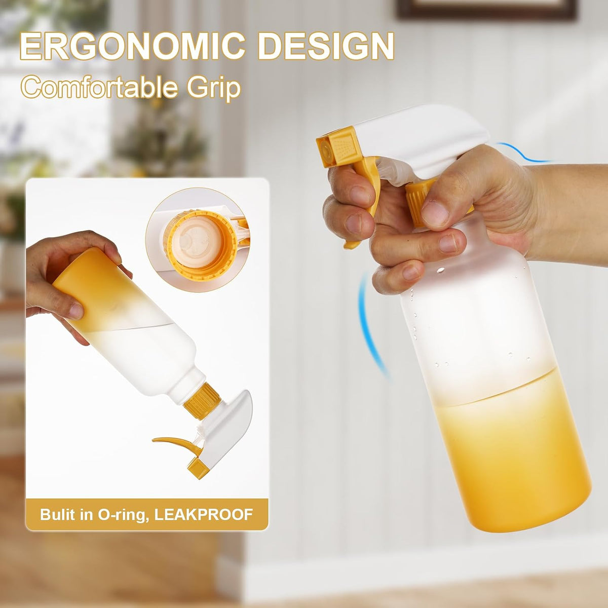 Spray Bottles 16.9oz/500ml Plastic Spray Bottle for Hair Mist/Stream Empty Spray Bottle Heavy Duty