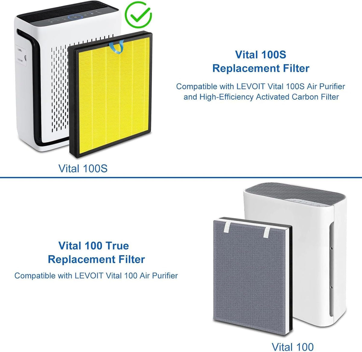 Vital 100S Pet Replacement Filter Compatible with Levoit Smart WiFi Vital 100S Air Puri-Fier
