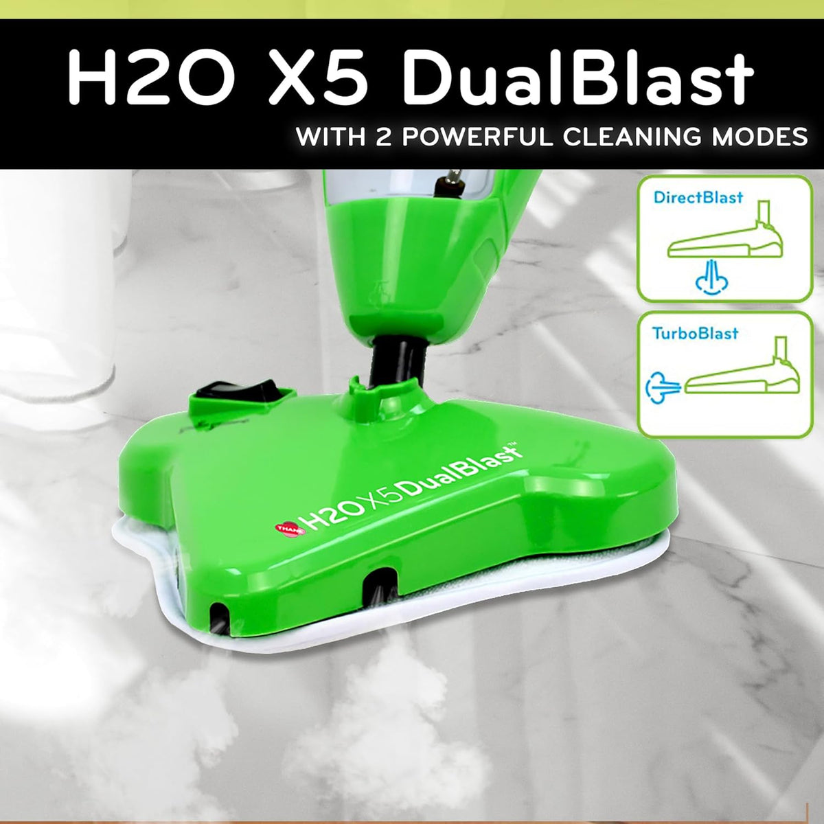 H2O X5 Steam Mop 5-in-1 DualBlast and Handheld Steamer Cleaner For Kitchen Tile Floors, Floor