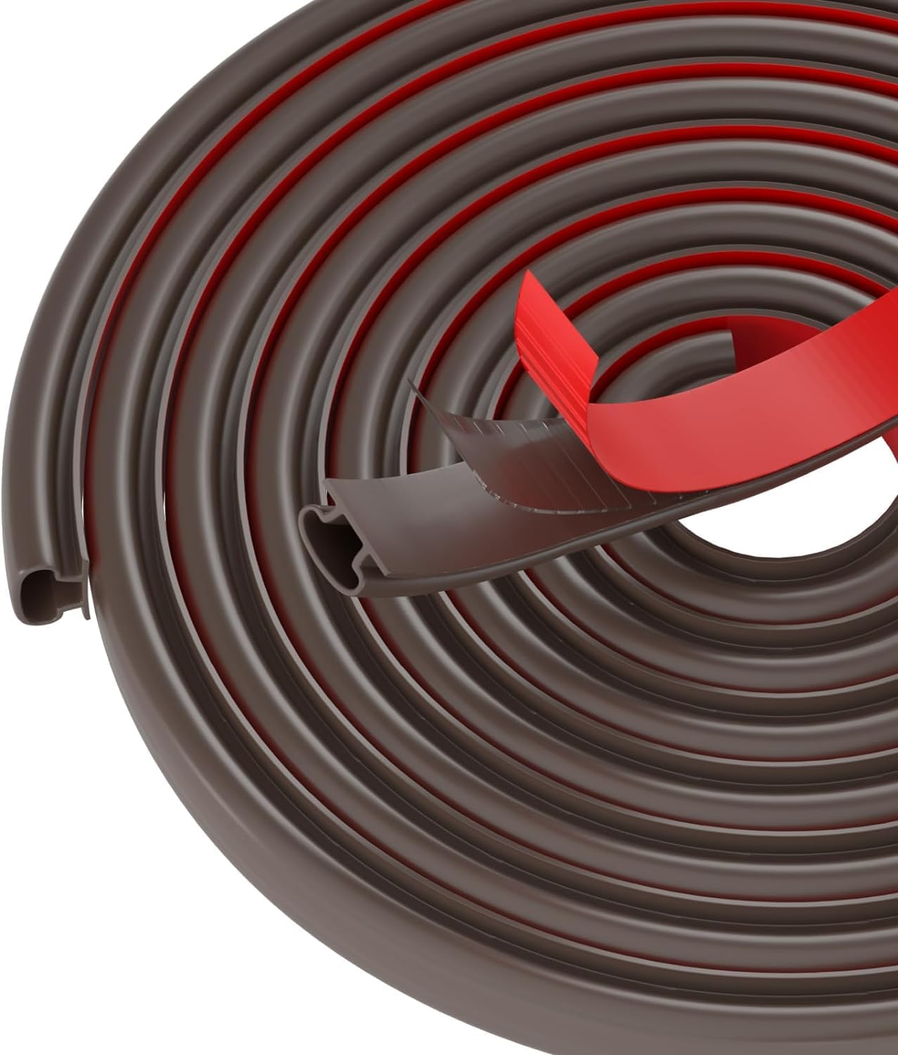 Brown Rubber Weather Stripping Door Seal Strip, D Shape Door Rubber Weather Seal Strip