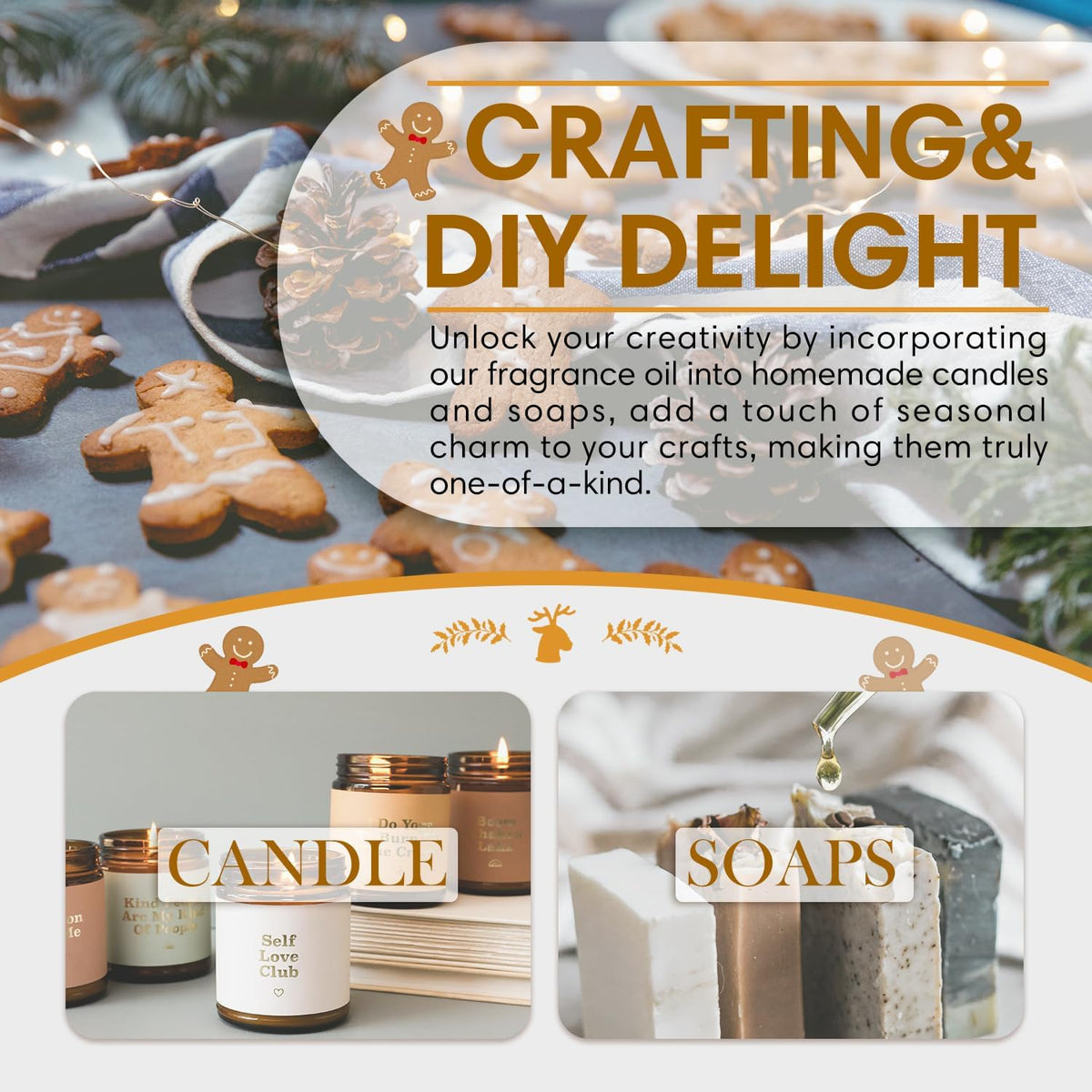 SALKING Gingerbread Fragrance Oil, 120ml (4 Fl Oz) Premium Essential Oils for Diffuser, Candle