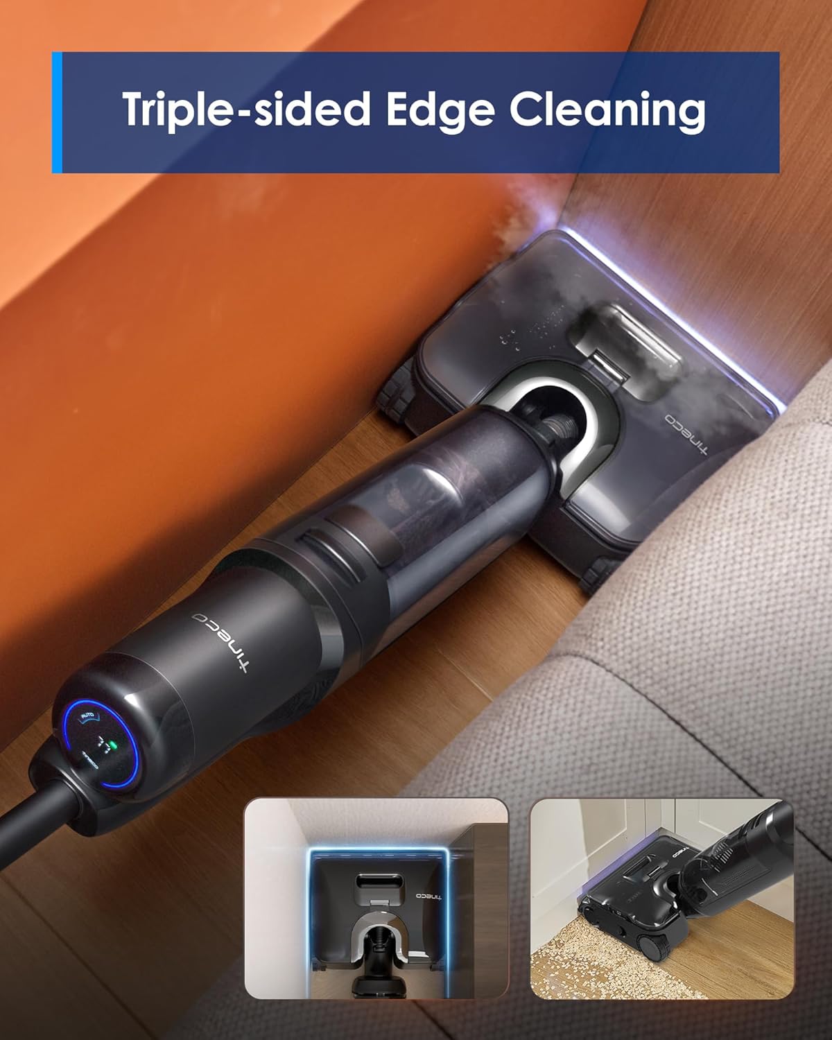 Tineco Floor One S7 Stretch Steam Cordless Wet Dry Vacuum Steam Mop All-in-One, 320℉ HyperSteam