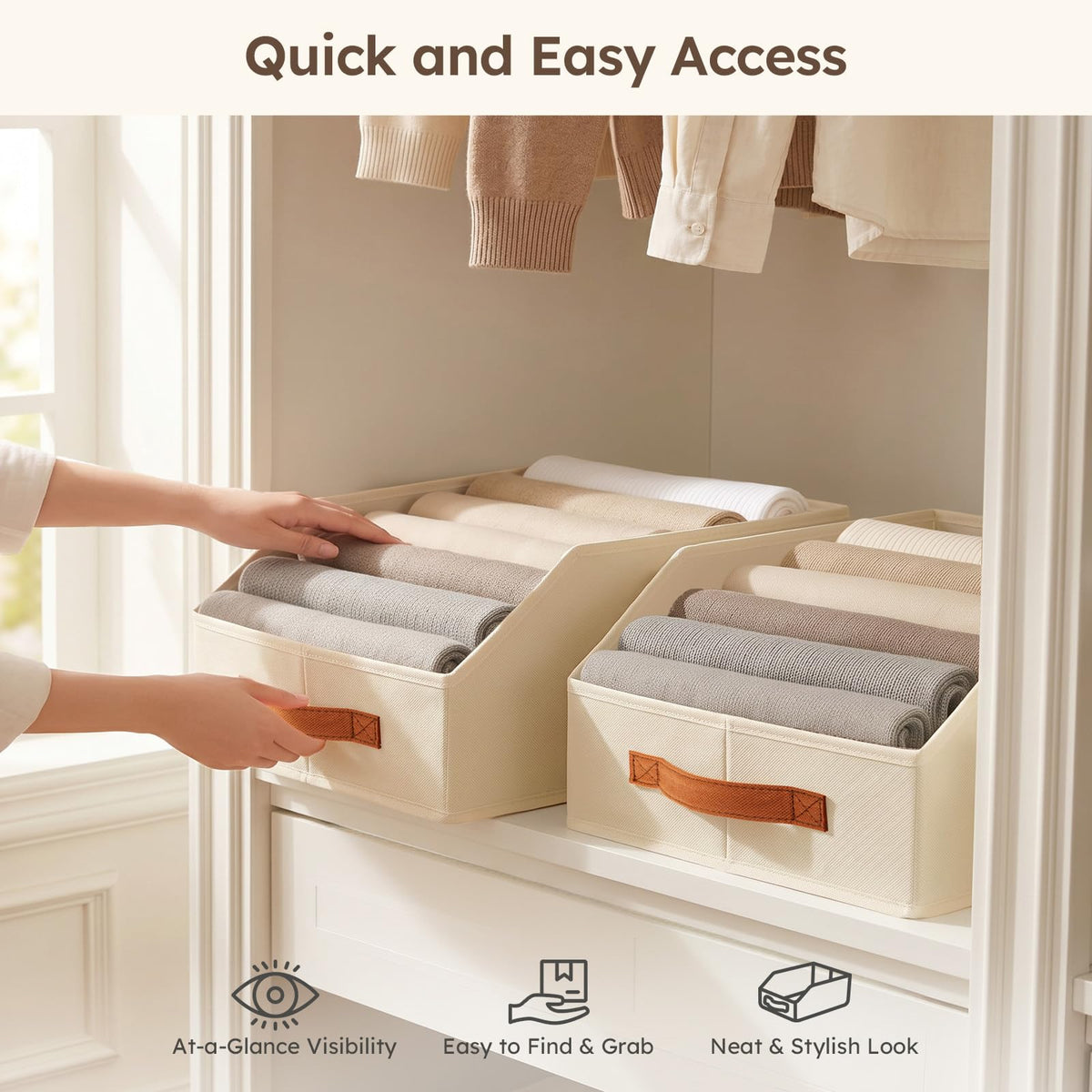 Homsorout Fabric Storage Bins for Organizing, 6 Pack – view 4