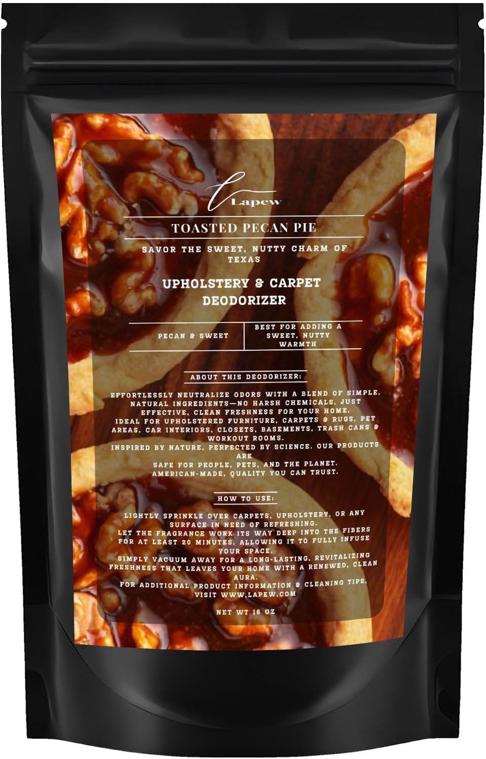 Toasted Pecan Pie Carpet Freshener Powder: Powerful Odor Eliminator for Home, Upholstery