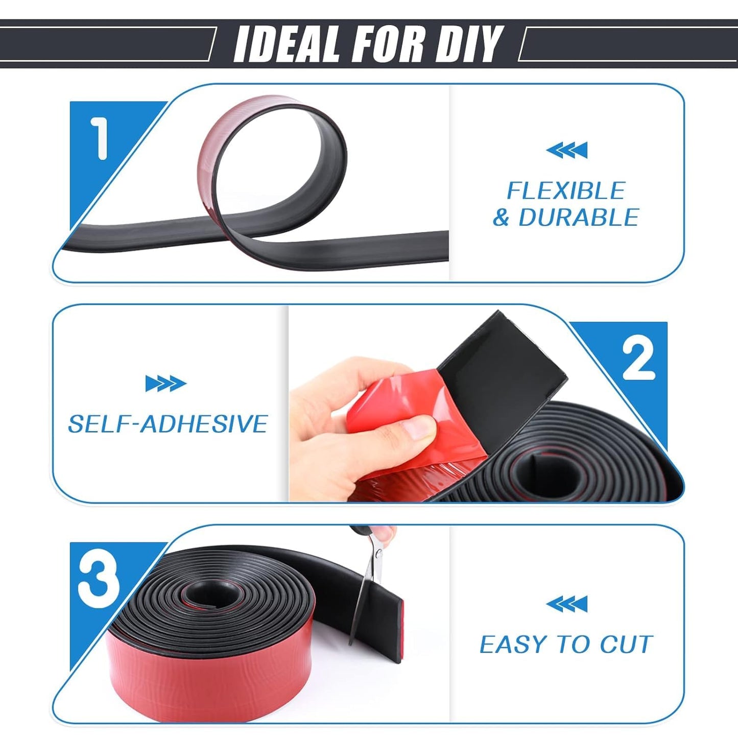 Neoprene Rubber Strips Self Adhesive Sheets, Rolls & Strips with Adhesive Backing Rubber Pads Self