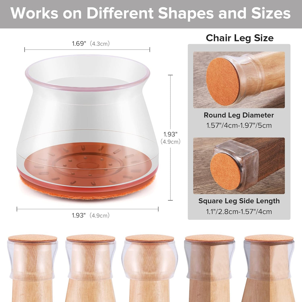 24PCS Upgraded Silicone Chair Leg Floor Protectors for Hardwood Floors, Furniture Sliders for Chair